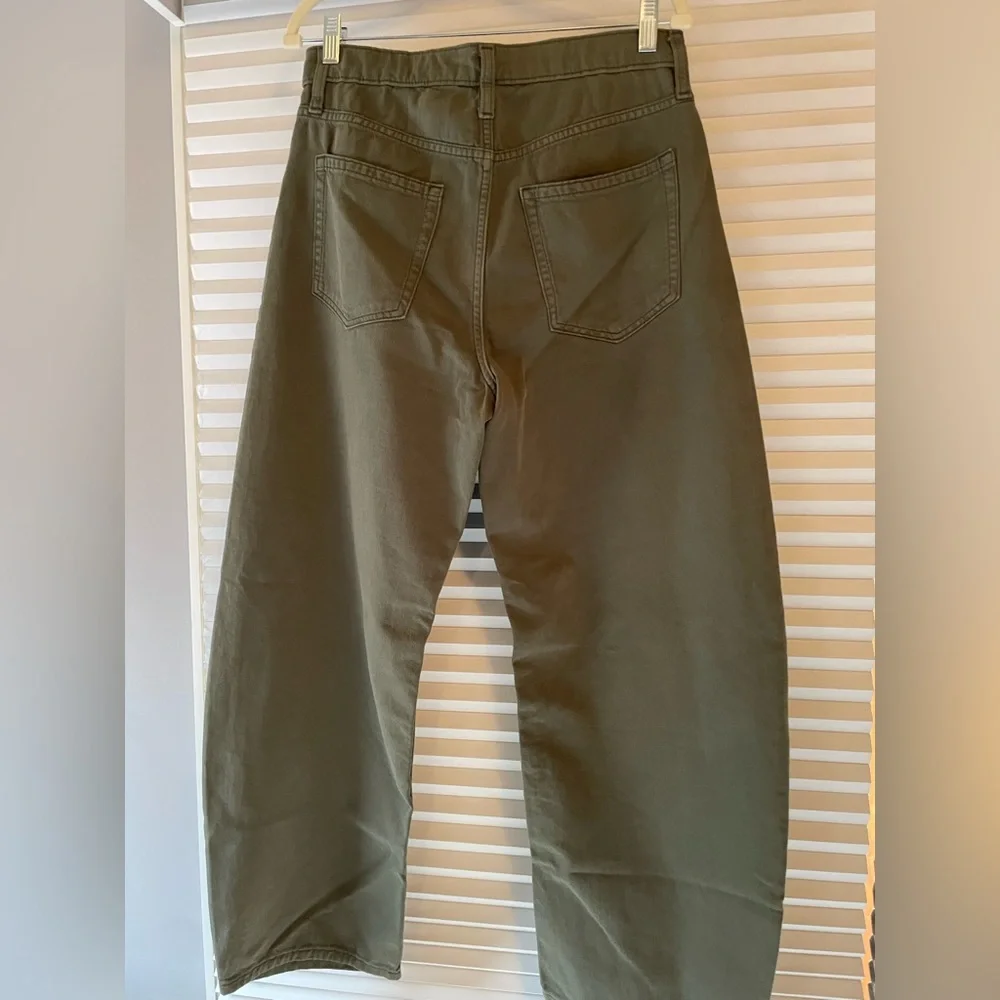 GAP Barrel High Rise Pants Olive - Picture 3 of 4